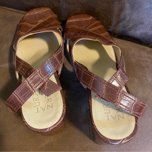 Naturalizer Renly Crocco Brown Slingback 3” Heel Size 9.5 - Picture 2 of 10